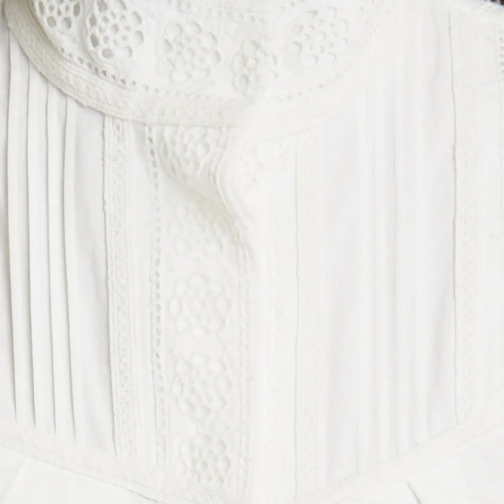Rebecca Taylor Poplin Lace Trim Top - Picture 3 of 12